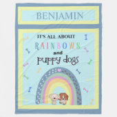 Rainbows und Hunde Niedlich Fleece Blanket (Vorderseite)