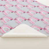 Rainbows und Ladybugs Baby in Grau und Rosa Sherpadecke (3/4)