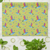 Rainbows und Liebe Humming Bird im Limonen Geschirrtuch (Gefaltet)