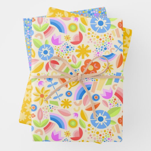 Rainbows und Punkte im Springtime Geschenkpapier Set (Beispiel)