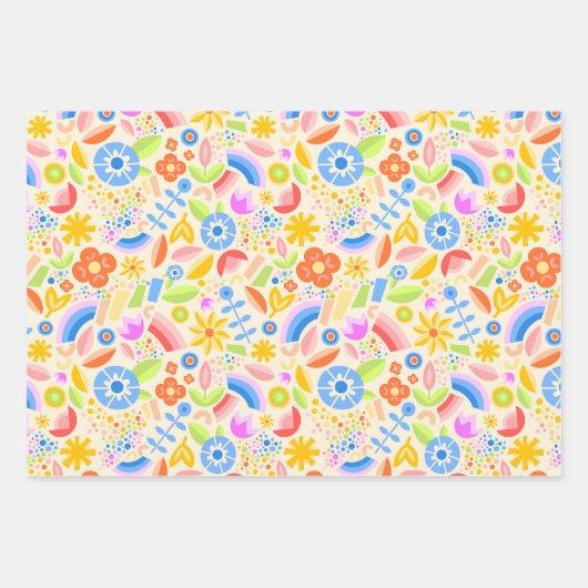 Rainbows und Punkte im Springtime Geschenkpapier Set (Vorderseite)