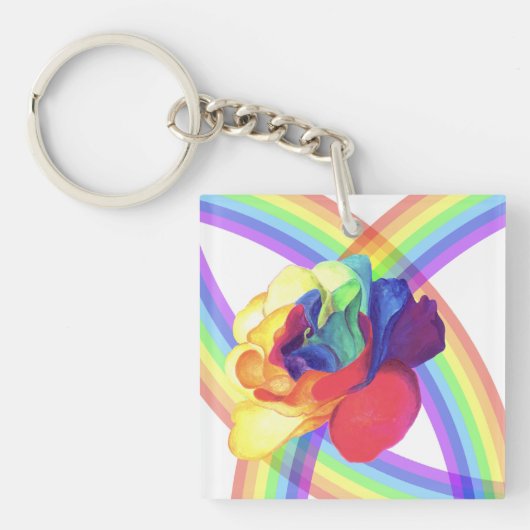 Rainbows und Rose Schlüsselanhänger (Vorderseite)