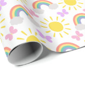 Rainbows und Schmetterlinge Geschenkpapier (Rolleneckpunkt)