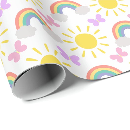 Rainbows und Schmetterlinge Geschenkpapier (Rolleneckpunkt)