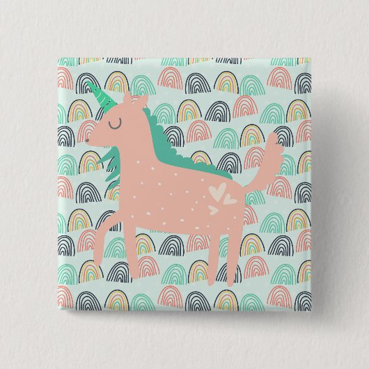 Rainbows und Unicorns Button (Vorderseite)