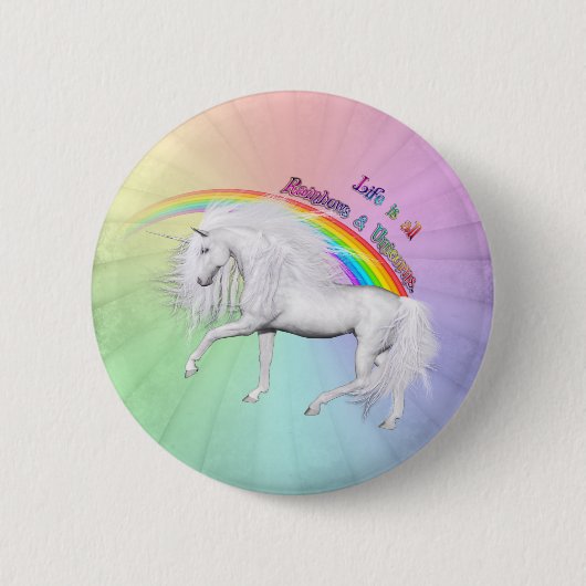 Rainbows und Unicorns Button (Vorderseite)