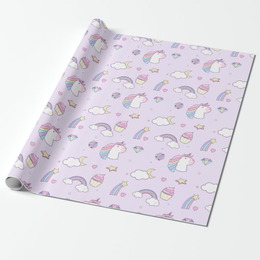 Rainbows und Unicorns Geschenkpapier (Ungerollt)