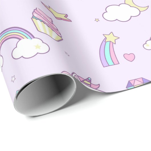 Rainbows und Unicorns Geschenkpapier (Rolleneckpunkt)