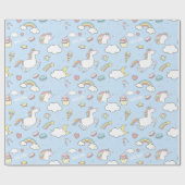 Rainbows und Unicorns Geschenkpapier (Flach)