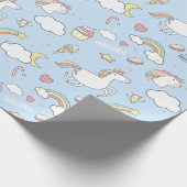 Rainbows und Unicorns Geschenkpapier (Ecke)