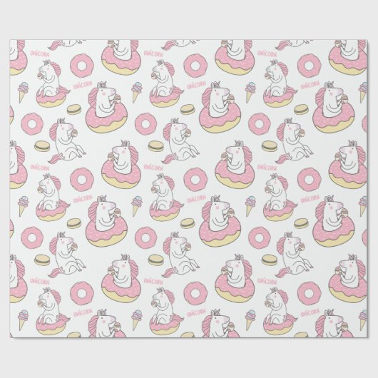 Rainbows und Unicorns Geschenkpapier (Flach)