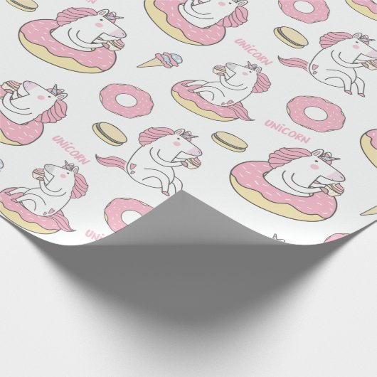 Rainbows und Unicorns Geschenkpapier (Ecke)