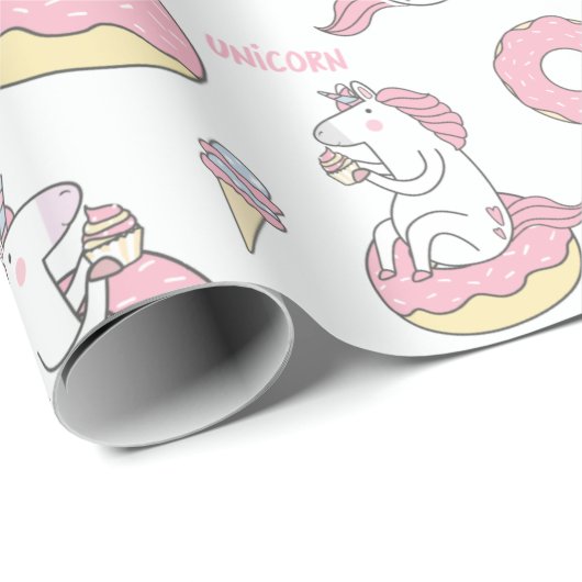 Rainbows und Unicorns Geschenkpapier (Rolleneckpunkt)