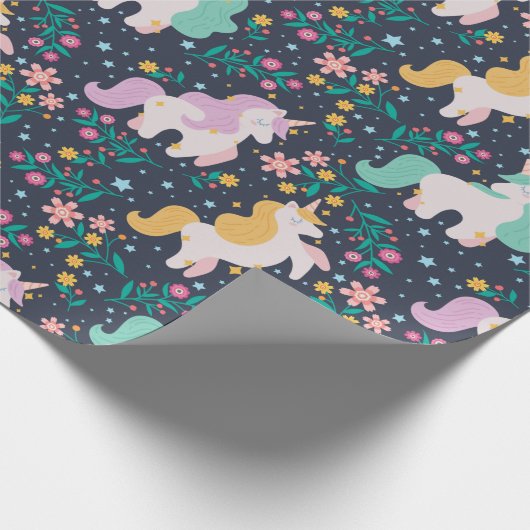 Rainbows und Unicorns Geschenkpapier (Ecke)