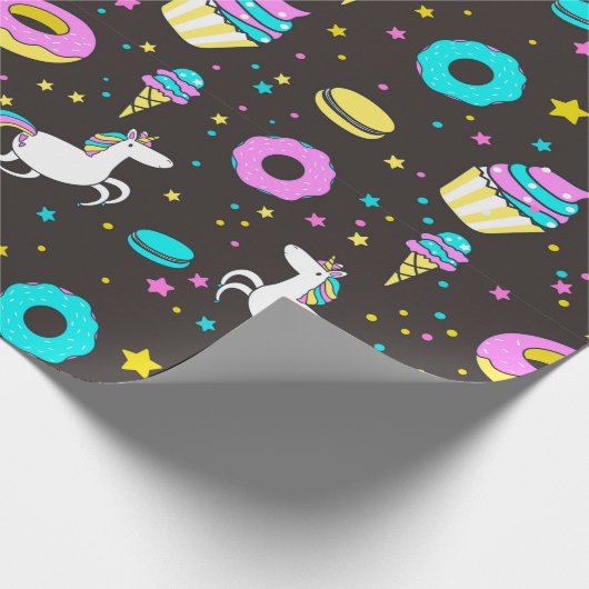 Rainbows und Unicorns Geschenkpapier (Ecke)