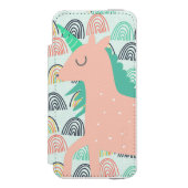 Rainbows und Unicorns Incipio iPhone Geldbeutel-Hülle (Folio Vorderseite)