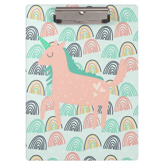 Rainbows und Unicorns Klemmbrett (Vorderseite)