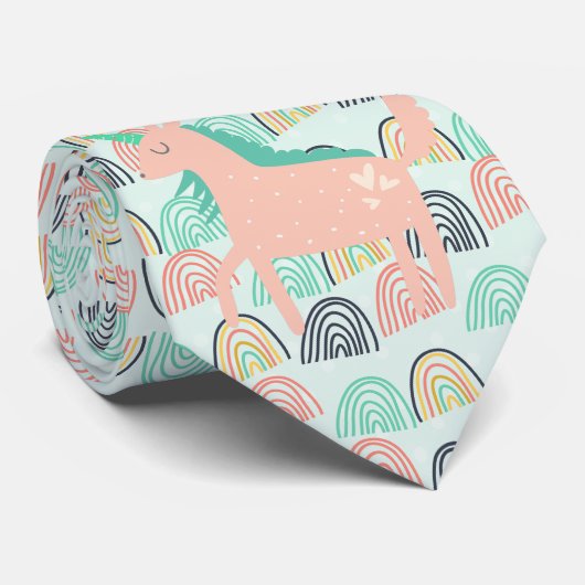 Rainbows und Unicorns Krawatte (Gerollt)