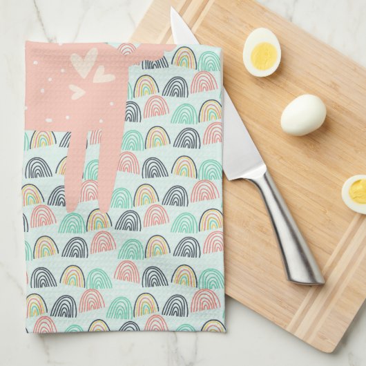 Rainbows und Unicorns Küchentuch (Viertel Falte)