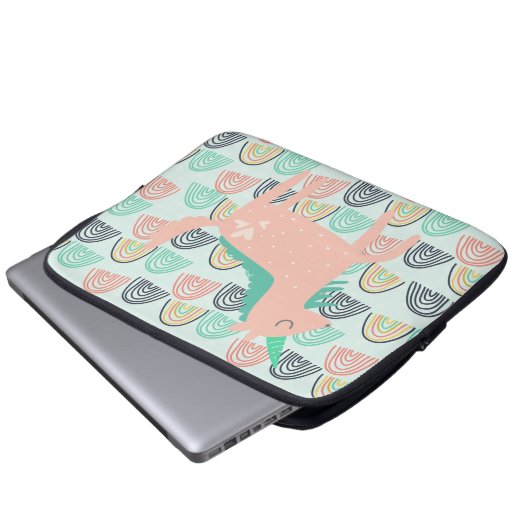 Rainbows und Unicorns Laptopschutzhülle (Vorne Knopf)