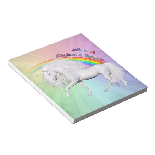Rainbows und Unicorns Notizblock (angewinkelt)