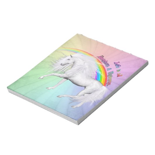 Rainbows und Unicorns Notizblock (Rotiert)