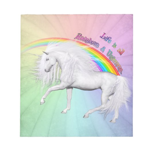 Rainbows und Unicorns Notizblock (Vorderseite)