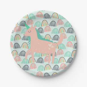 Rainbows und Unicorns Pappteller