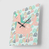 Rainbows und Unicorns Quadratische Wanduhr (Winkel)
