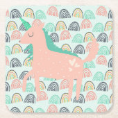 Rainbows und Unicorns Rechteckiger Pappuntersetzer (Vorderseite)