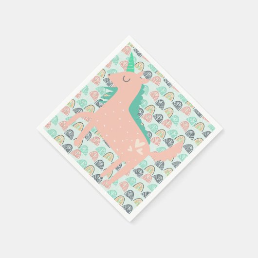 Rainbows und Unicorns Serviette (Ecke)