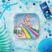 Rainbows & Unicorns Girl's Birthday Party Pappteller (Party)