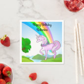 Rainbows & Unicorns Girl's Birthday Party Serviette (Beispiel)