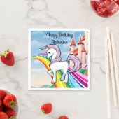 Rainbows & Unicorns Girl's Birthday Party Serviette (Beispiel)