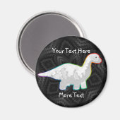 Rainbows White Dino Magnet (Vorderseite/Rückseite)