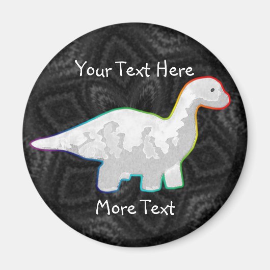Rainbows White Dino Magnet (Vorne)