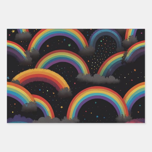 Rainbows Wrapping Paper Sheets Geschenkpapier Set (Vorderseite)