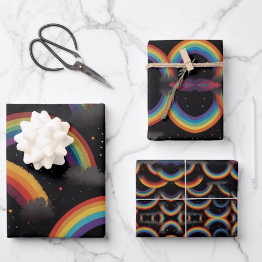 Rainbows Wrapping Paper Sheets Geschenkpapier Set (Vorderseite)