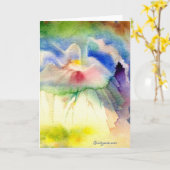 RainbowVolcano Aquarell-Gruß-und Anmerkungs-Karte Karte (Gelbe Blume)