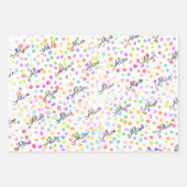 Rainbowy farbenfrohe Aquarelltöne und Spritzen Geschenkpapier Set (Vorderseite 2)