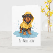 Raincoat für den Rottweiler-Hund Karte (Gelbe Blume)