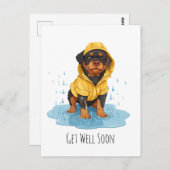 Raincoat für den Rottweiler-Hund Postkarte (Vorne/Hinten)