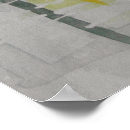 Rainday Herbst Roter Schirm romantisches Paar Poster (Ecke)