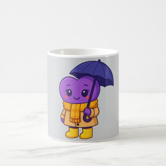 "Rainday Lila Heart - Niedlicher Cartoon Tasse (Mittel)
