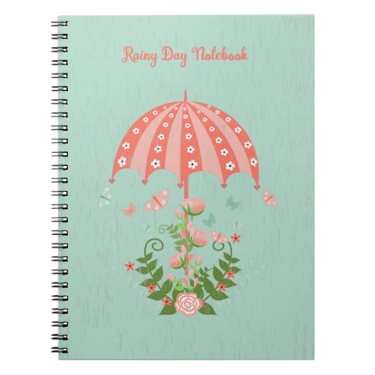 Rainday Notebook in Peach and Green Notizblock (Vorderseite)
