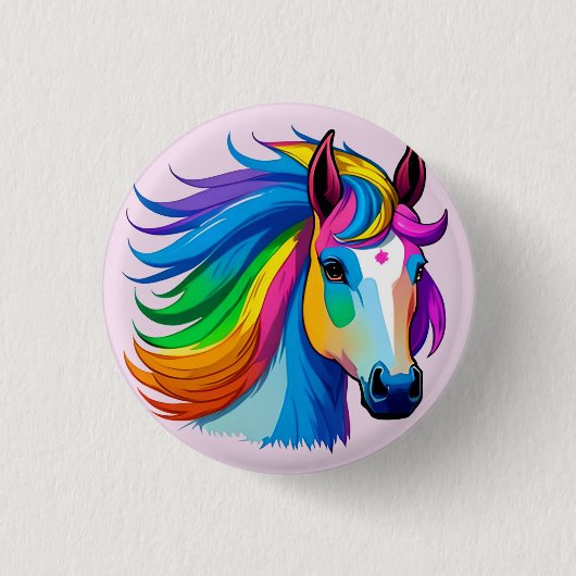 Raindbow Horse Button (Vorderseite)