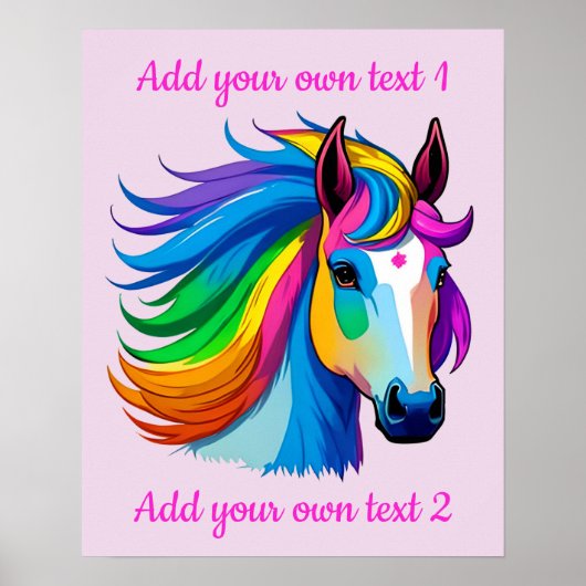 Raindbow Horse Custiomizable Poster (Vorne)