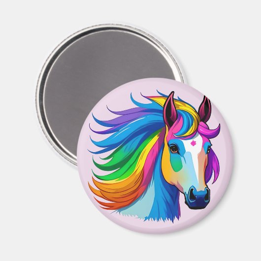 Raindbow Horse Magnet (Vorderseite/Rückseite)