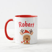 Raindeer Santa Personalize Christmas Coffee Tasse (Links)