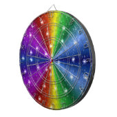 Raindops und Sterne auf Regenbogen Dartscheibe (Vorderseite rechts)